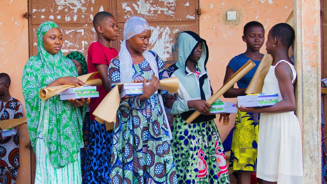 Every pupil leaves with notebooks, pens and supplies